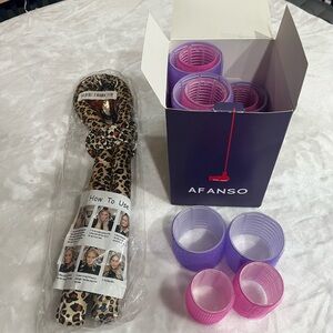 Leopard Print Hair Rollers Set